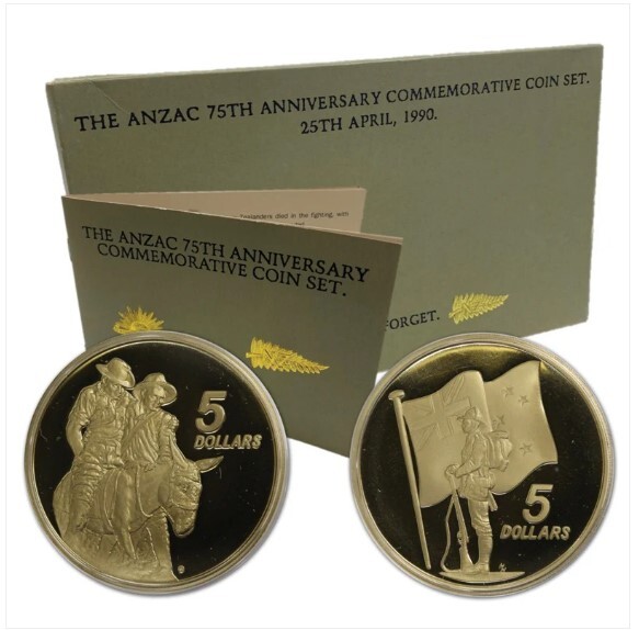 1990 $5 The Anzac 75th Anniversary Commemorative Coin Set