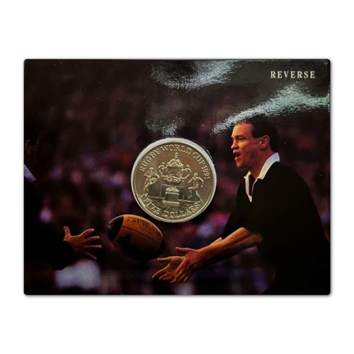 1991 $5 New Zealand Rugby World Cup Uncirculated Coin