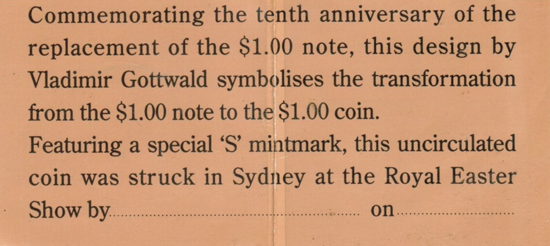 1994 $1 Commemorative Coin 'S' Mintmark