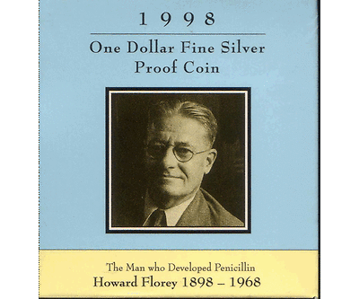 1998 Fine Silver $1 Proof Coin - Howard Florey (1898-1968)