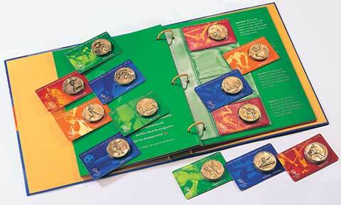 2000 $5 Sydney Olympic - 28 Coin Collection Album & "Special Subscribers Medallion"