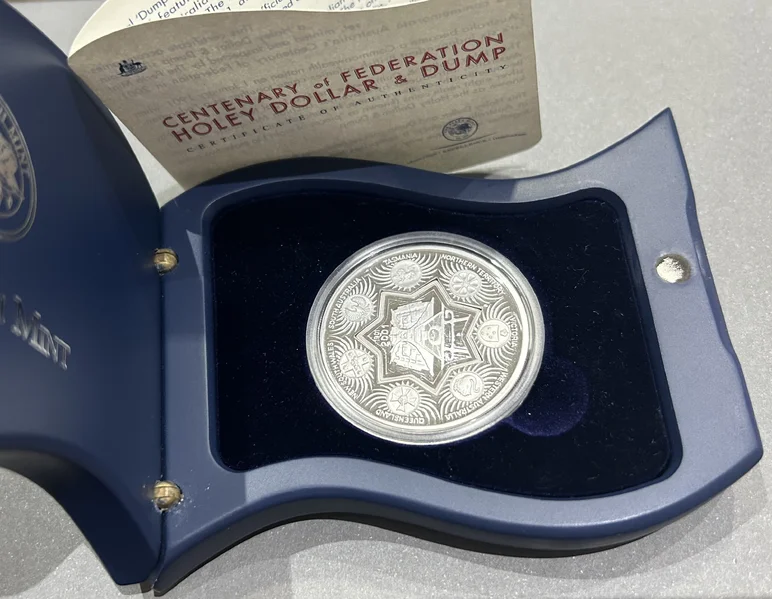 2001 1oz Silver - Centenary of Federation Holey Dollar and Dump Silver Proof