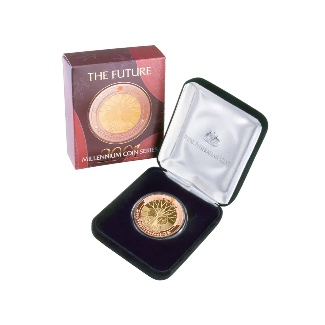 2001 Millennium Coin Series The Future $10 Silver and Gold Plated Proof Coin