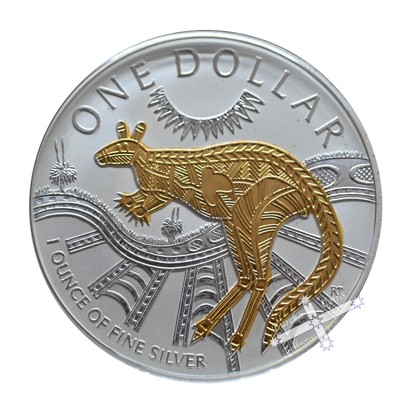 2003 1oz Kangaroo Selectively Gold Plated Silver Proof