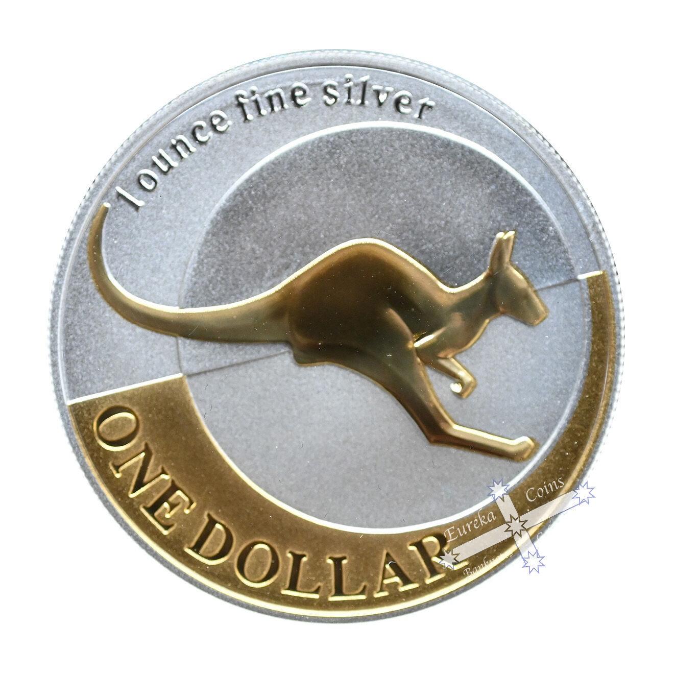 2004 1oz Kangaroo Selectively Gold Plated Silver Proof