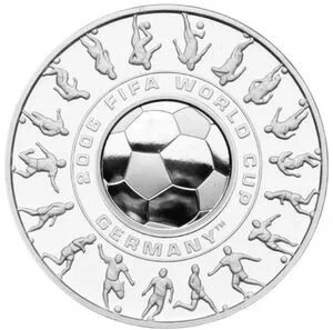 2006 1oz FIFA World Cup Germany Holey Dollar & Dump Silver Proof Coin