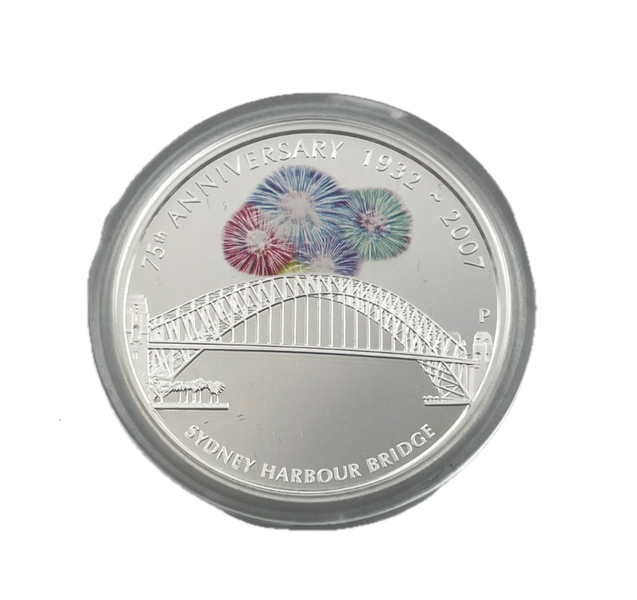 2007 1oz Silver - 75th Anniversary of Sydney Harbour Bridge Coloured Silver Proof