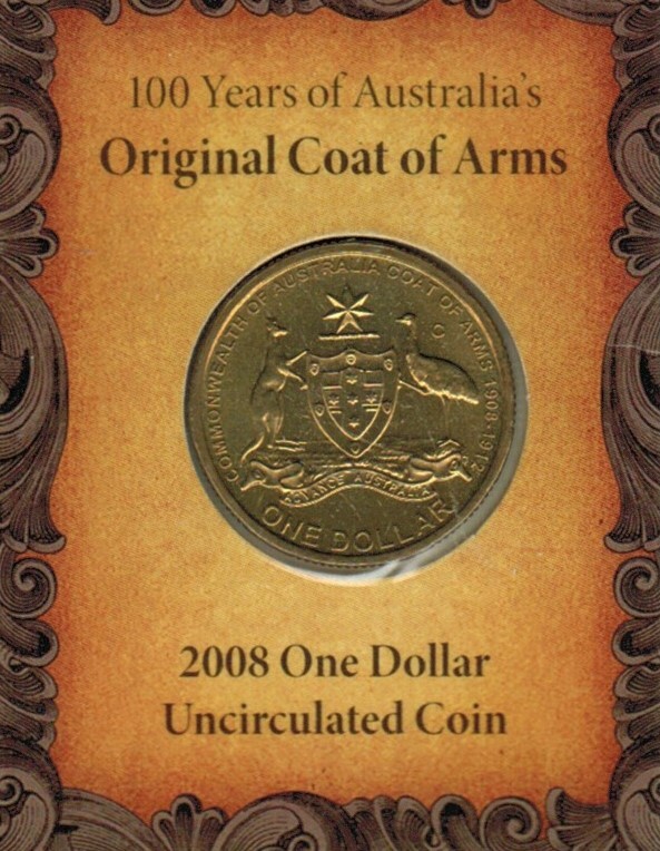 2008 $1 100 Years of Australia's Original Coat of Arms Mintmark