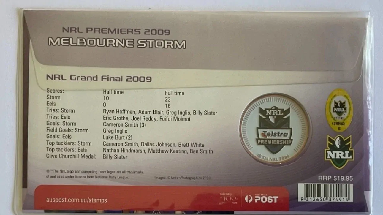 2009 NRL Premiers Melbourne Storm Limited Edition Medallion Cover