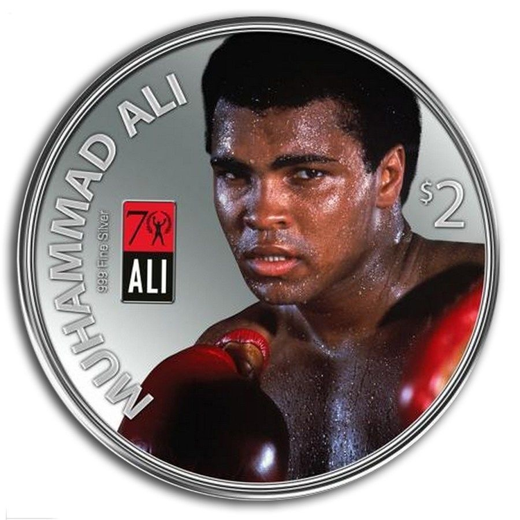 2012 1oz Muhammad Ali™ Silver Proof Coin With Boxing Glove Set