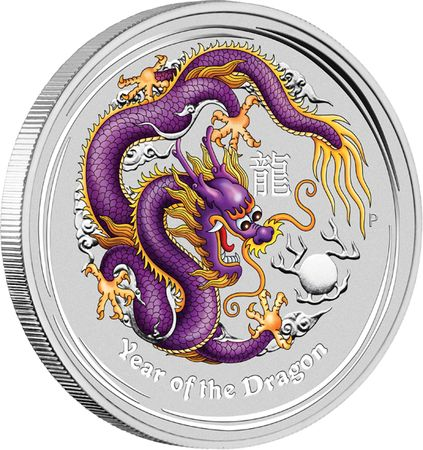 2012 1oz Australian Lunar Series II - ANDA Purple Dragon Silver Proof