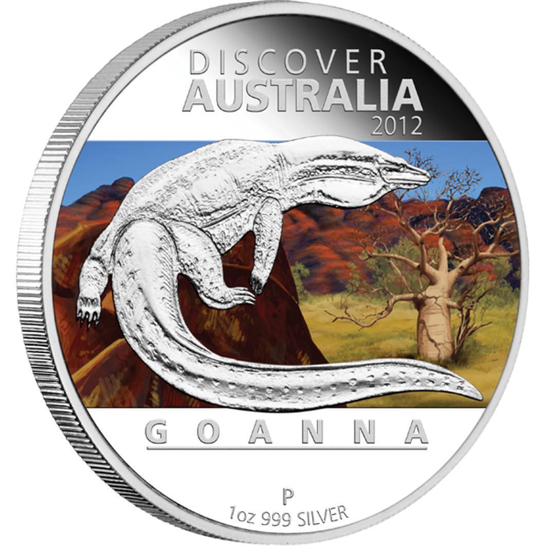 2012 Discover Australia Goanna 1oz Silver Proof Coin