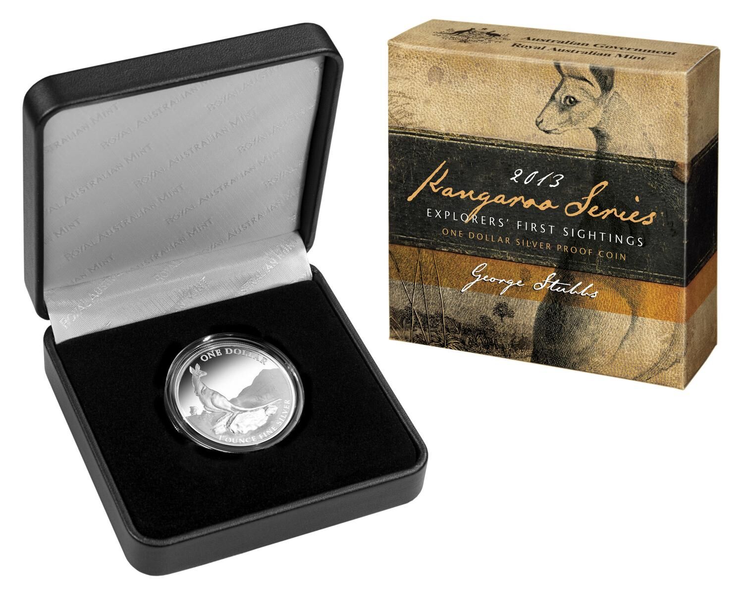 2013 1oz Silver Kangaroo Series - Explorers First Sightings Proof Coin