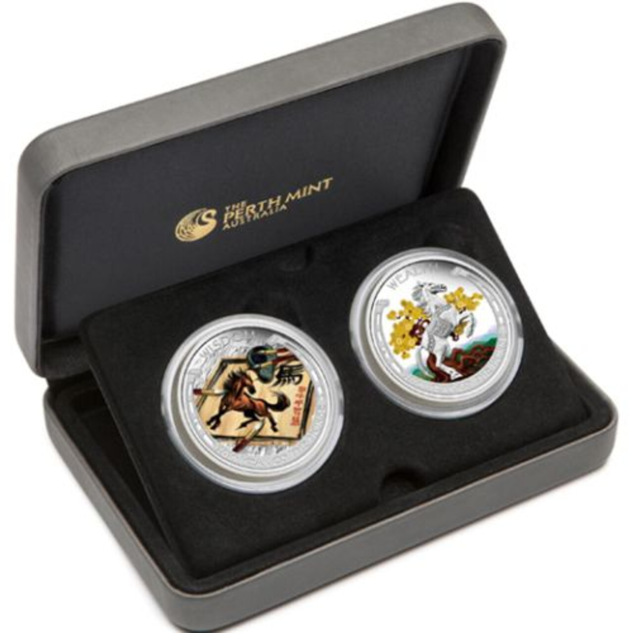 2014 1oz Lunar Good Fortune - Year of The Horse Silver Proof 2 Coin Set