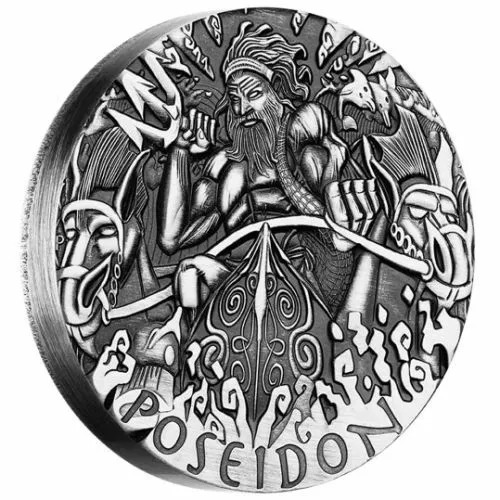 2014 Gods Of Olympus Poseidon 2oz Silver Coin