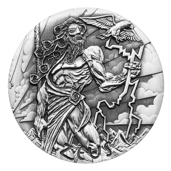 2014 Gods Of Olympus Zeus 2oz Silver Coin