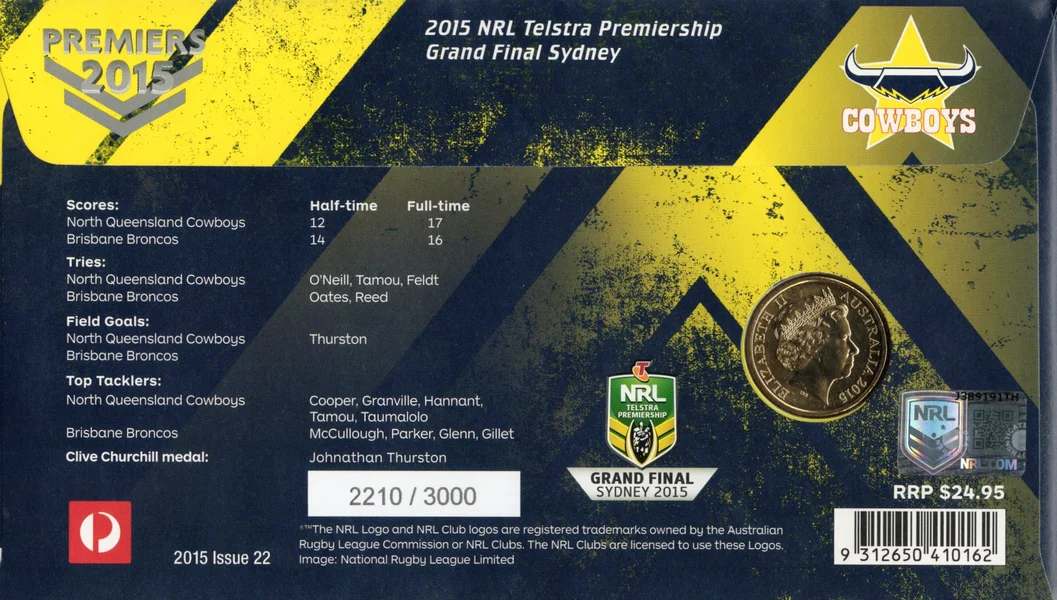 2015 $1 NRL Premiers - Cowboys PNC