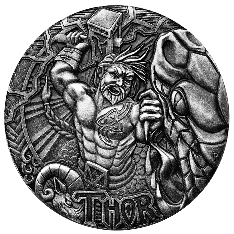 2016 Norse Gods Thor 2oz Silver Coin