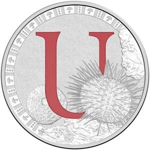 2017 Silver $1 - U is for Urchin - Alphabet Series Boxed Coin