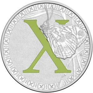 2017 Silver $1 - X is for Xenica Butterfly - Alphabet Series Boxed Coin