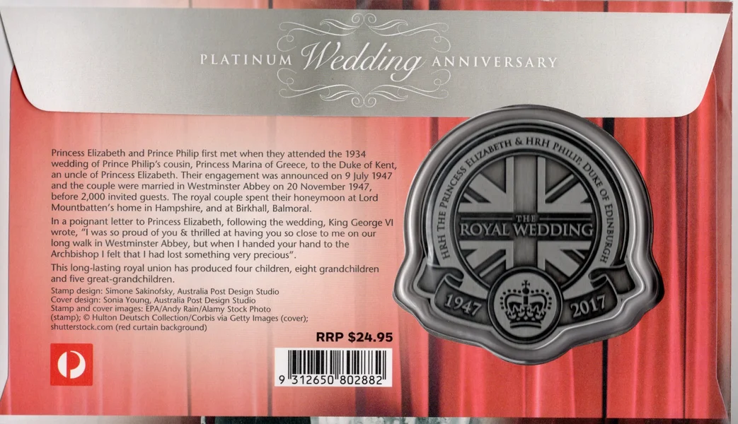2017 Platinum Wedding Anniversary Medallion PMC