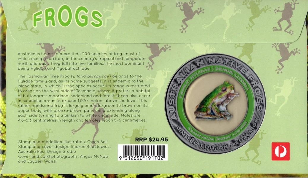 2018 Australian Native Frogs Medallion PMC