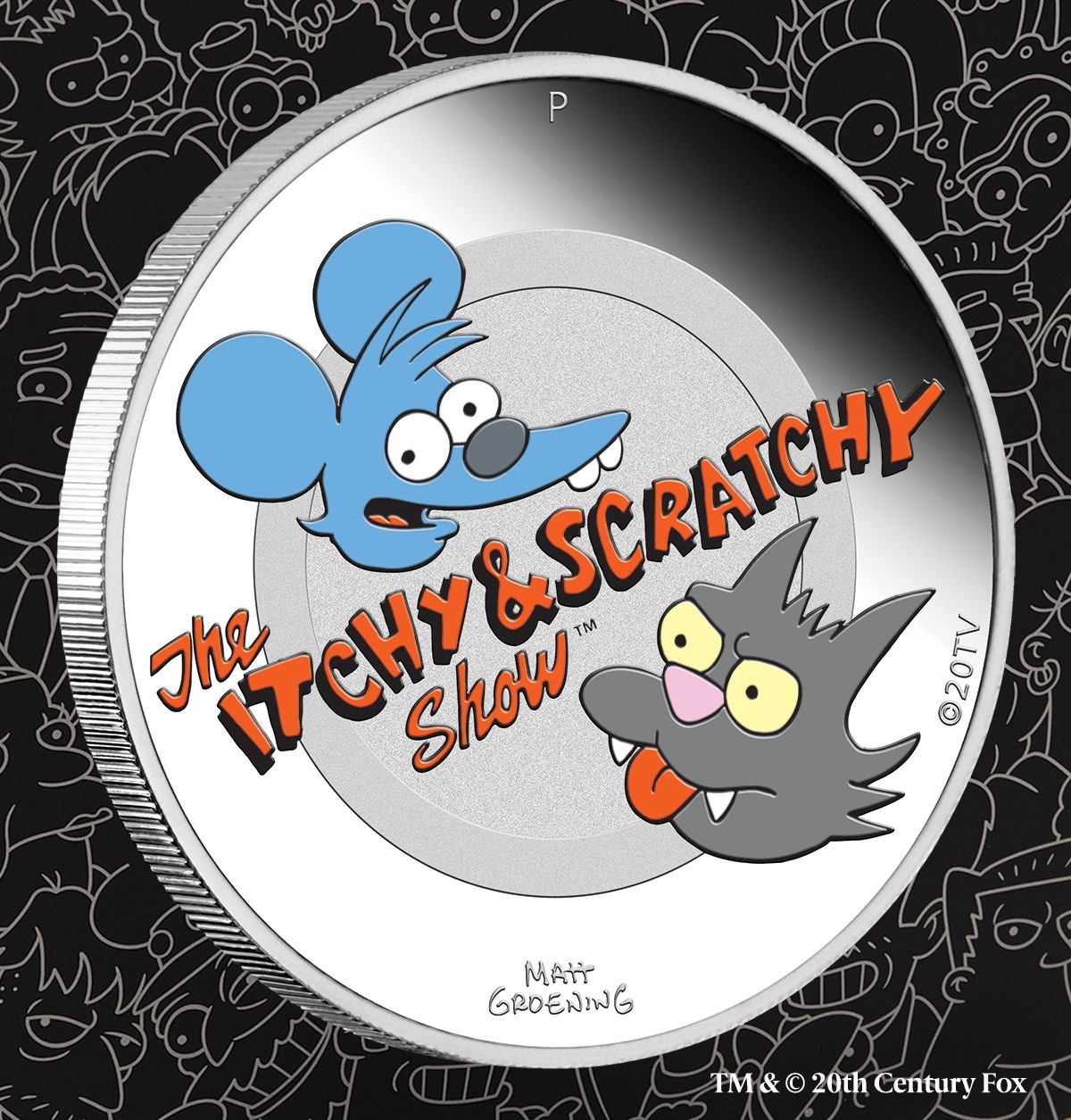 2021 1oz ITCHY AND SCRATCHY Simpsons Silver Proof