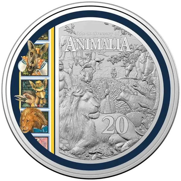 2021 20c Animalia - Special Edition Book with Coloured Coin
