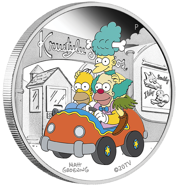 2022 Perth Mint SIMPSONS KRUSTY 1 oz Silver Proof Coin