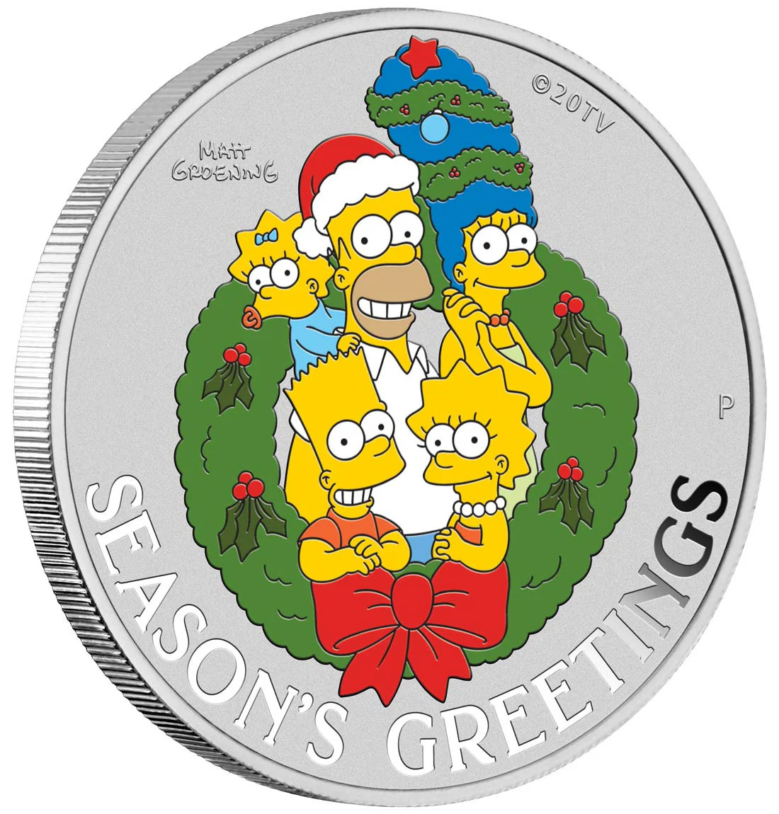 2022 Perth Mint SIMPSONS Season's Greetings 1 oz  Silver Proof Coin