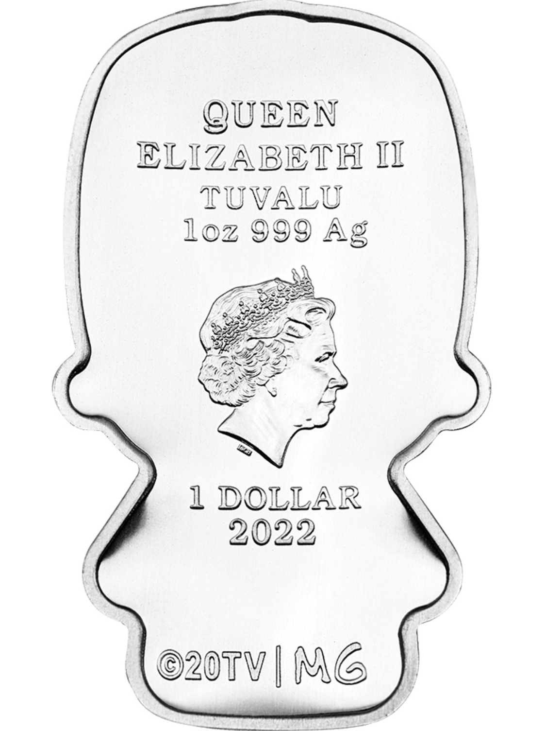 2022 Homer Simpson 1oz Minted Mini Silver