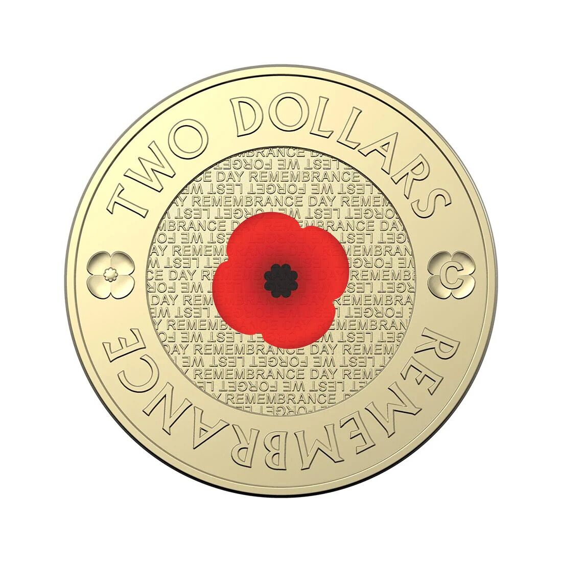2022 $2 Remembrance Day Red Poppy C-Mintmark Carded Coin