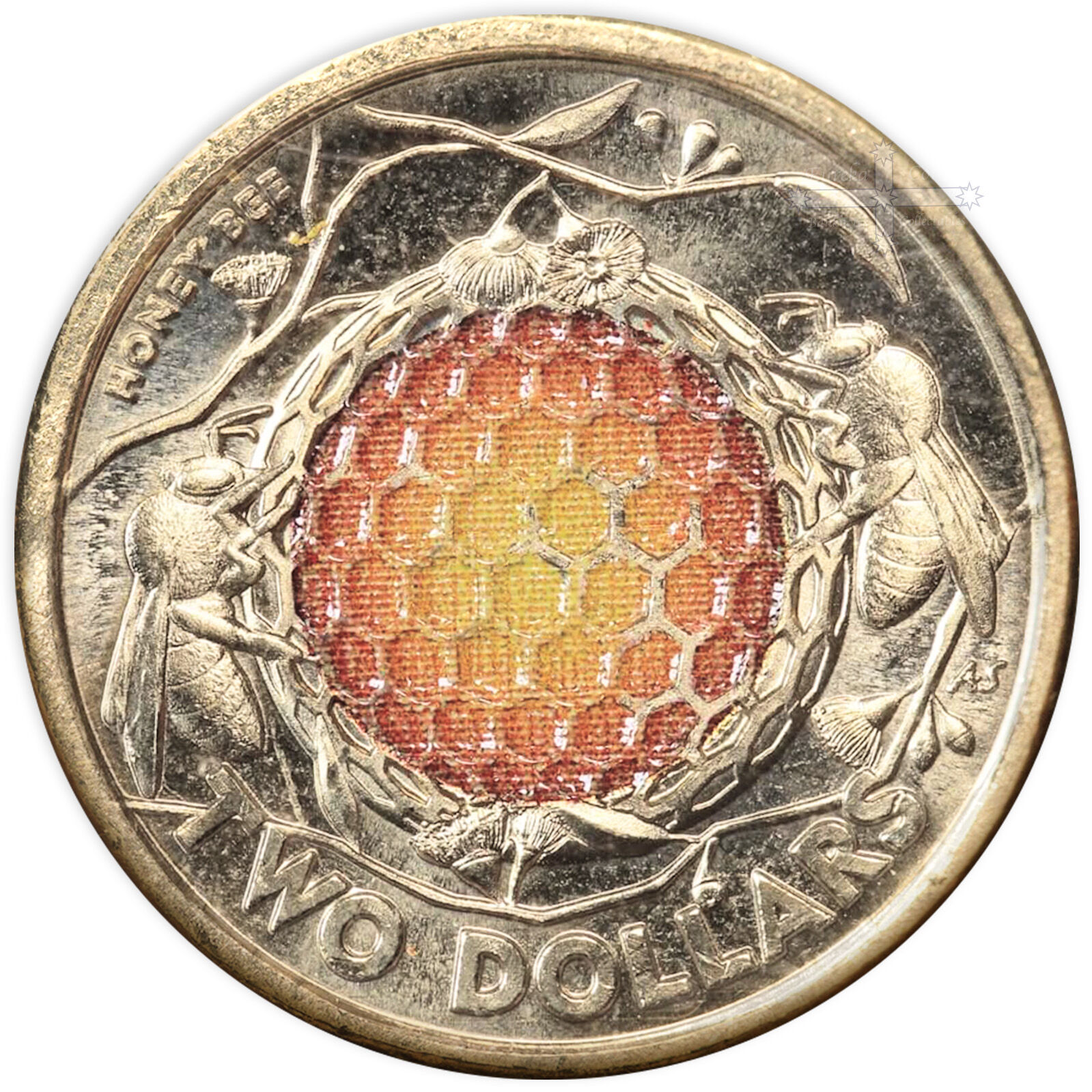 2022 $2 Honey bee UNC single coloured coin
