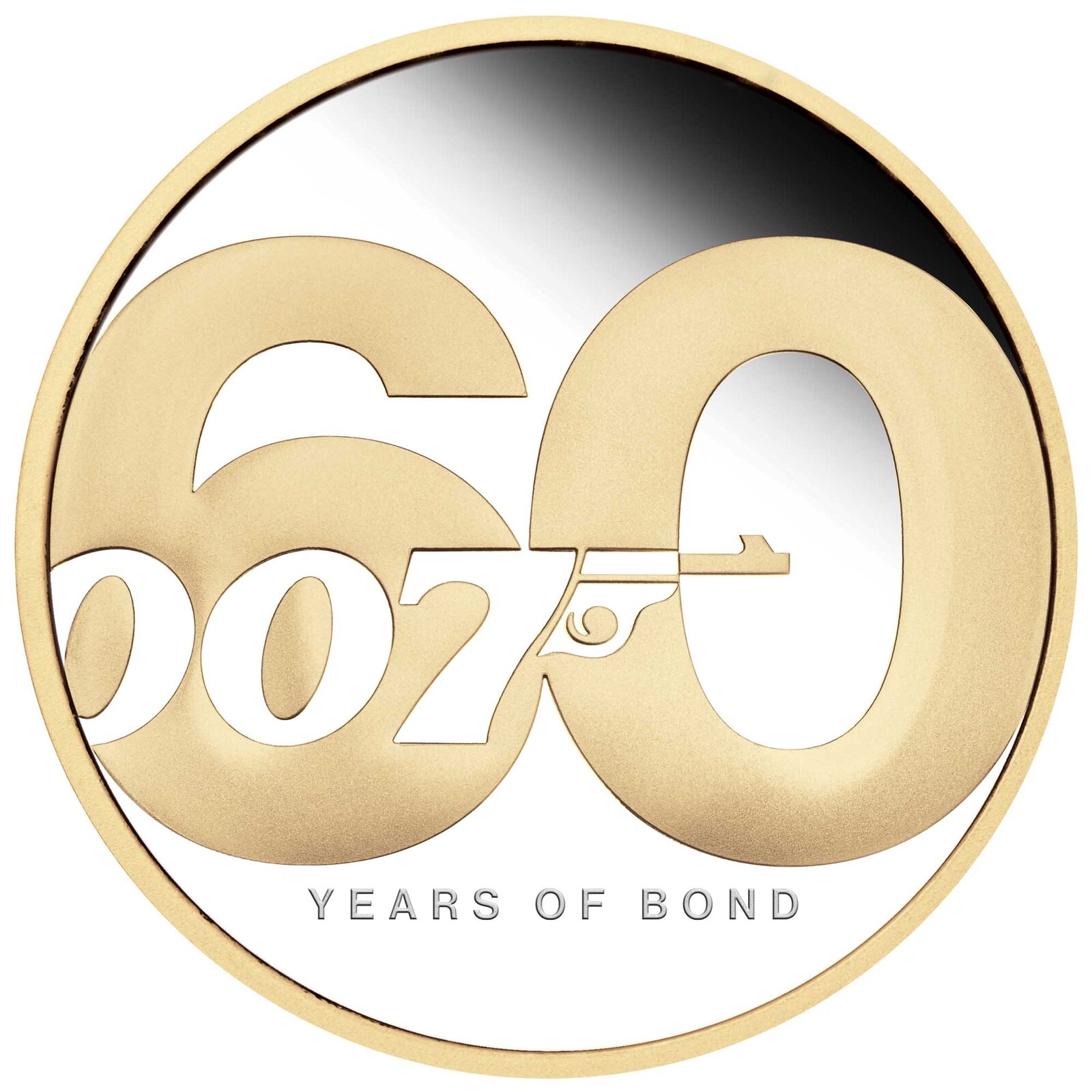 2022 2oz Silver Proof Gilded Coin 60 years of James Bond