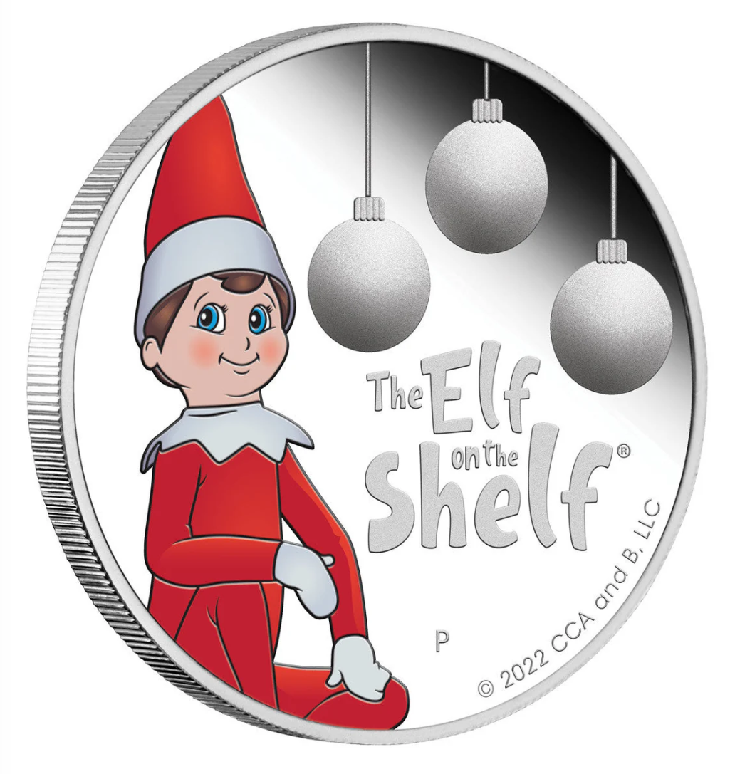 2022 Elf On The Shelf 1/2oz Silver Proof Coloured