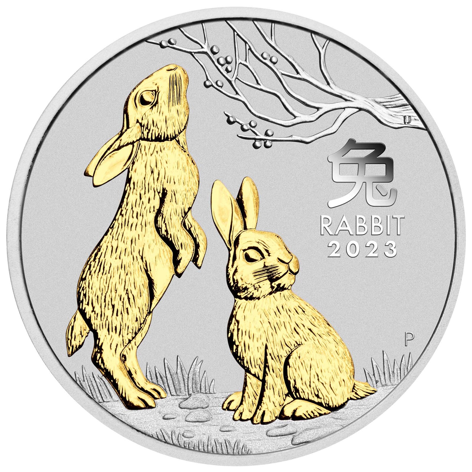 2023 1oz Silver Lunar Series III Year of the Rabbit Gilded Coin