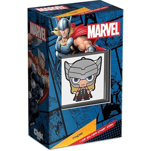 2023 1oz MARVEL avengers THOR Silver Coloured Proof Chibi Coin