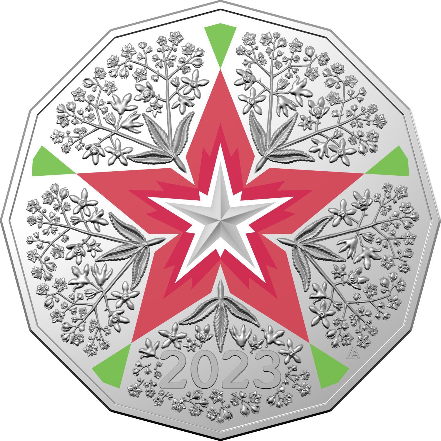 2023 50c Festive Florals Christmas Decoration Coin