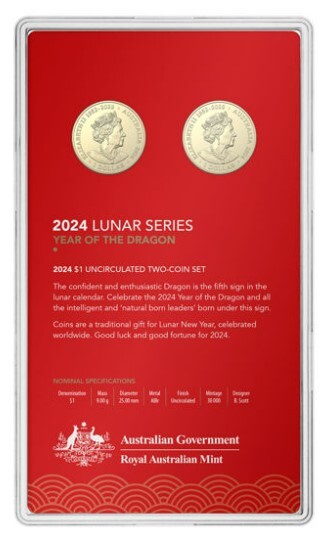 Lunar Year of the Dragon - Two-Coin Set