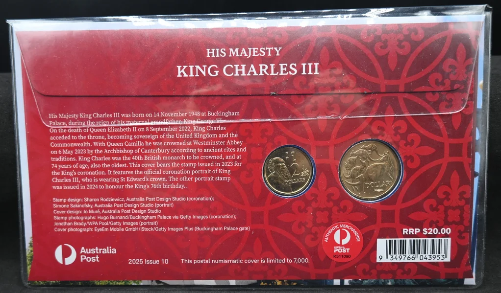 2025 $2 / $1 His Majesty King Charles III 2-coin PNC