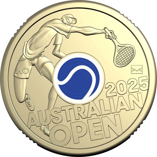 2025 $2 Men's Australian Open Coloured Coin PNC