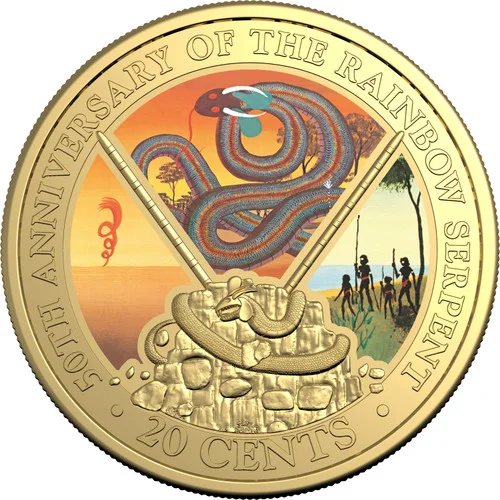 2025 20c Rainbow Serpent - Special Delux Edition Book with Gold Plated Coloured Coin