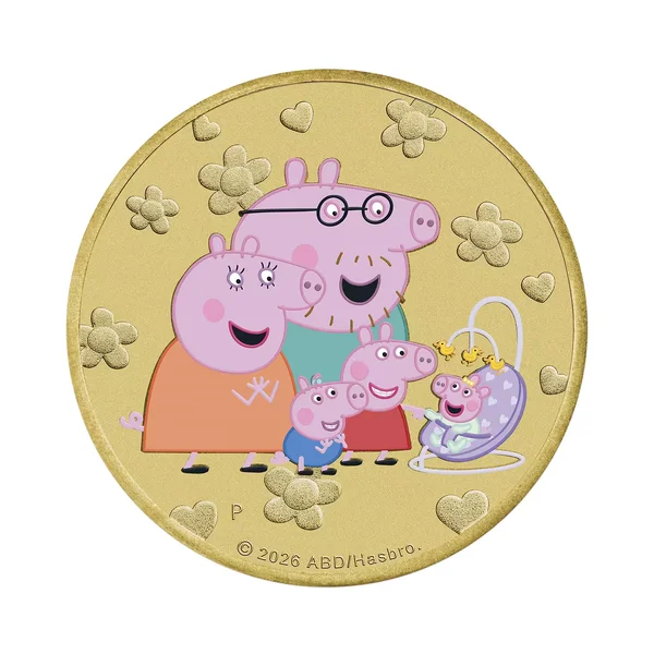 2026 $1 Peppa Pig Coloured Coin PNC