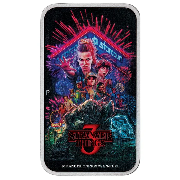 2026 1oz Stranger Things Season 3 - Silver Coloured Rectangular Coin