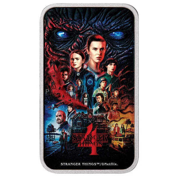 2026 1oz Stranger Things Season 4 Poster - Silver Coloured Rectangular Coin