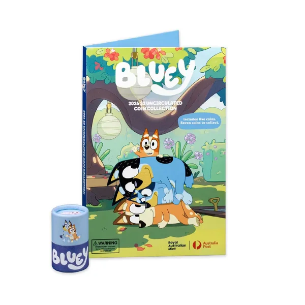 COMPLETE: 2026 $2 Bluey Folder and Sealed Tube - Set + Till Coins