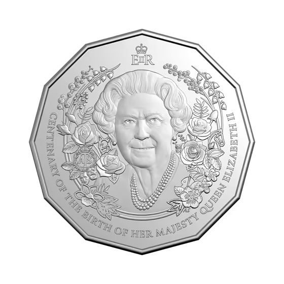 2026 50c HM Queen - Centenary of Birth Carded Coin