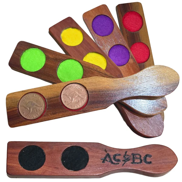 Two-up Wooden Paddle Kip with 2x Pennies - Anzac Day Game Set
