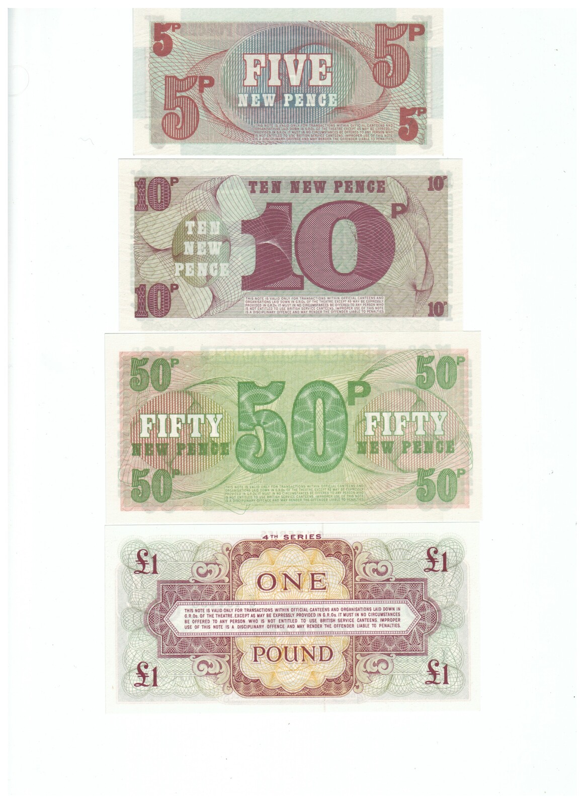 Set of British Armed Forces Notes