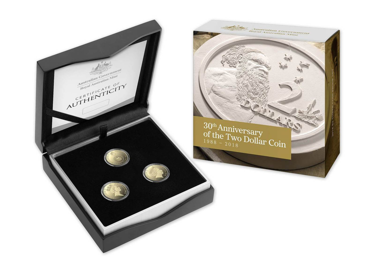2018 $2 30th Anniversary - Three Coin Collection